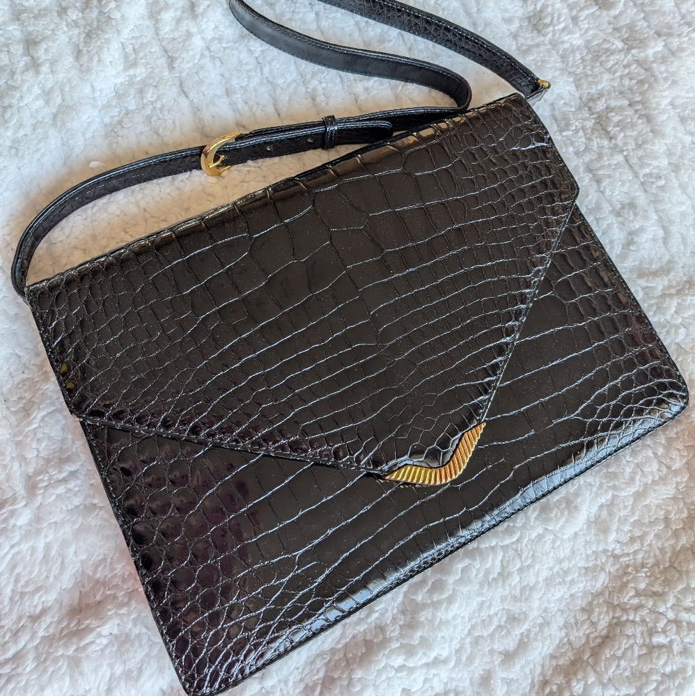 Bally embosser leather bag